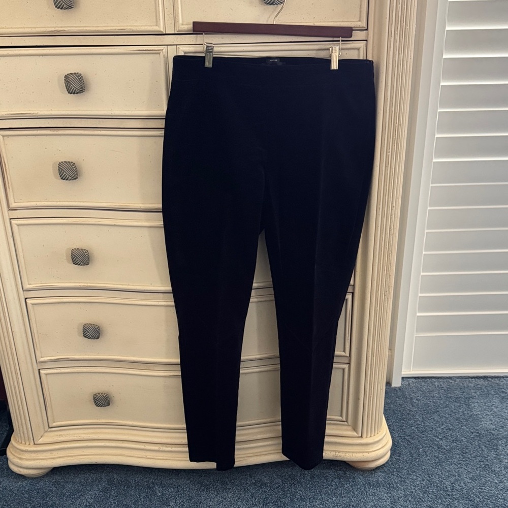 Talbots Navy Blue Velvet Pants. Side zip. Worn once.